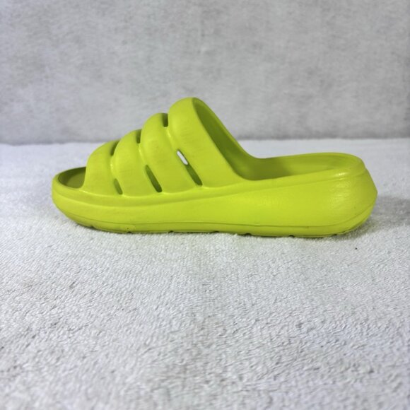 UGG Kids Sport Yeah Slides Size K2 Neon Lime Green Slip Ons - Picture 2 of 13